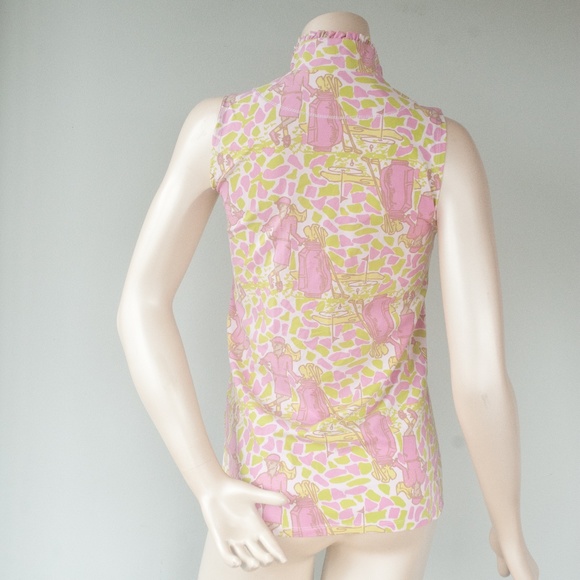 Missy Maude Pink & Green Golf Girl Print Tank Top - Picture 6 of 7